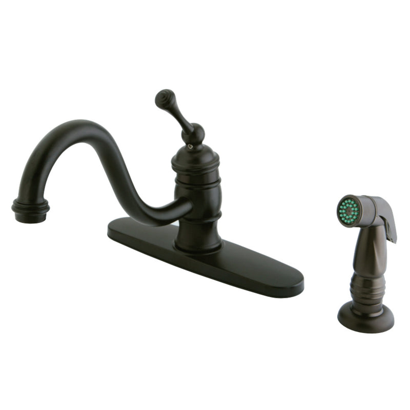 Kingston Brass KB3575BLSP 8-Inch Centerset Kitchen Faucet, Oil Rubbed Bronze - BNGBath