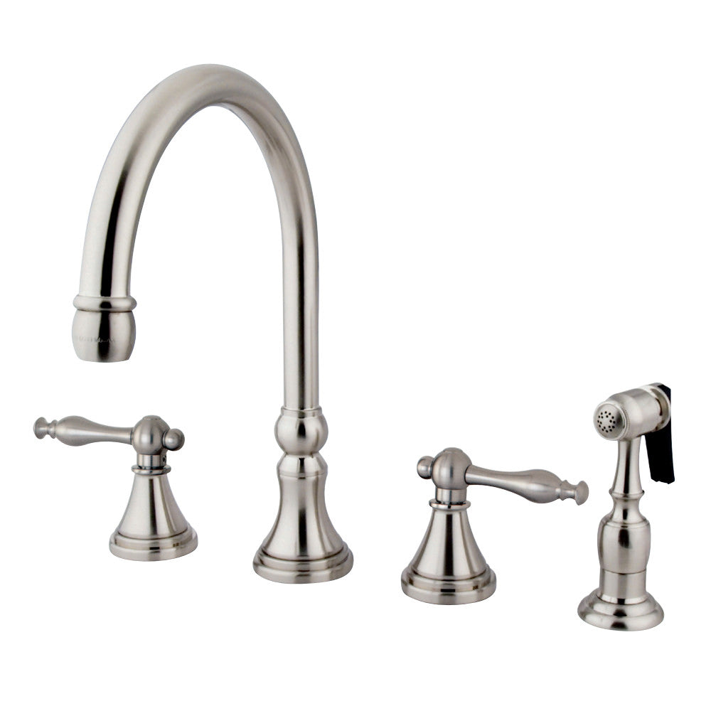 Kingston Brass KS2798NLBS Widespread Kitchen Faucet, Brushed Nickel - BNGBath