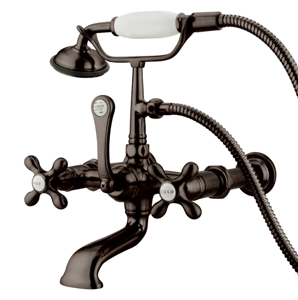 Kingston Brass CC547T5 Vintage 7-Inch Wall Mount Tub Faucet with Hand Shower, Oil Rubbed Bronze - BNGBath