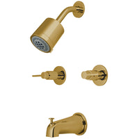 Thumbnail for Kingston Brass KBX8142NDL NuvoFusion Two-Handle Tub and Shower Faucet, Polished Brass - BNGBath