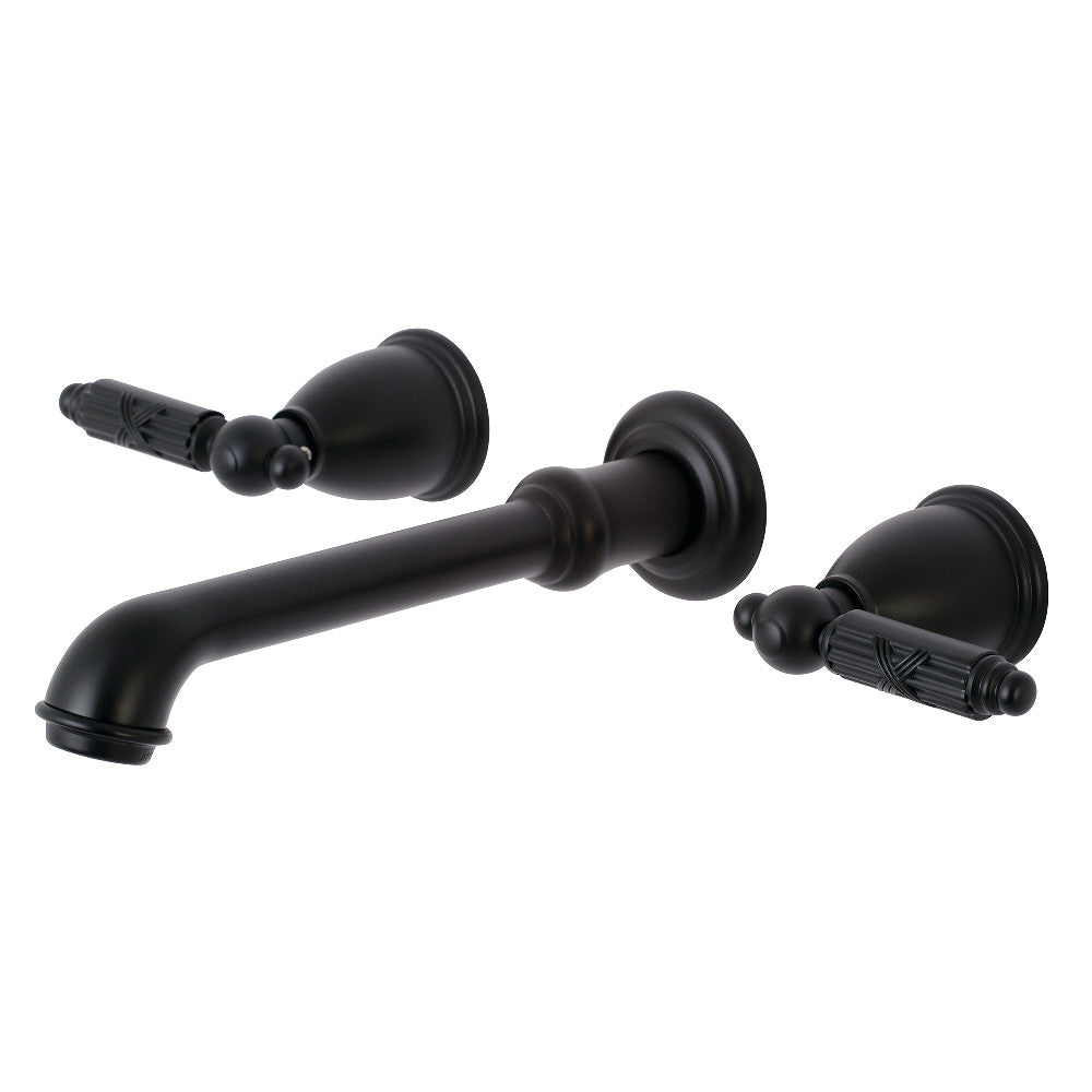 Kingston Brass KS7120GL 8" Center Wall Mount Bathroom Faucet, Matte Black - BNGBath