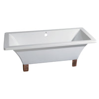Thumbnail for Aqua Eden VTSQ713218A6 71-Inch Acrylic Double Ended Clawfoot Tub (No Faucet Drillings), White/Naples Bronze - BNGBath