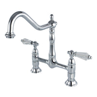 Thumbnail for Kingston Brass KS1171WLL Wilshire Bridge Kitchen Faucet, Polished Chrome - BNGBath