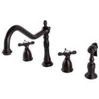 Thumbnail for Kingston Brass KB1795BEXBS Widespread Kitchen Faucet, Oil Rubbed Bronze - BNGBath