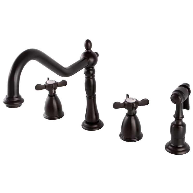 Kingston Brass KB1795BEXBS Widespread Kitchen Faucet, Oil Rubbed Bronze - BNGBath