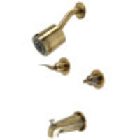 Thumbnail for Kingston Brass KBX8143EFL Centurion Two-Handle Tub and Shower Faucet, Antique Brass - BNGBath