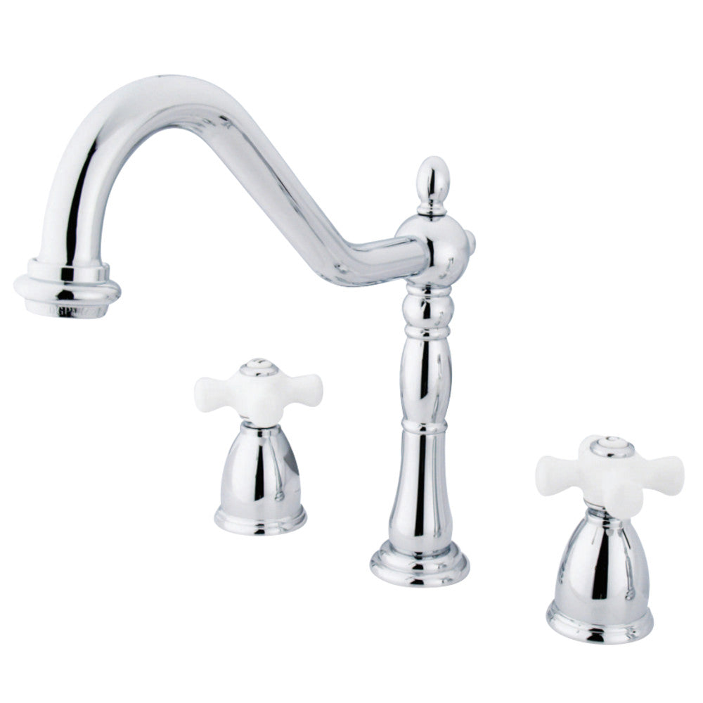 Kingston Brass KB1791PXLS Widespread Kitchen Faucet, Polished Chrome - BNGBath