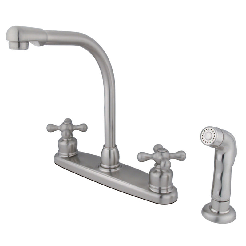 Kingston Brass KB718AXSP Victorian Centerset Kitchen Faucet, Brushed Nickel - BNGBath