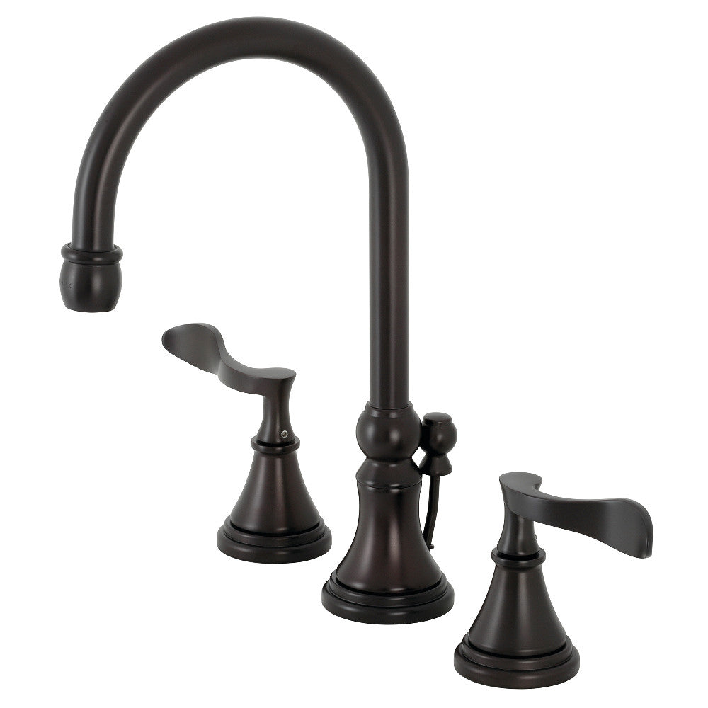 Kingston Brass KS2985CFL Century Widespread Bathroom Faucet with Brass Pop-Up, Oil Rubbed Bronze - BNGBath