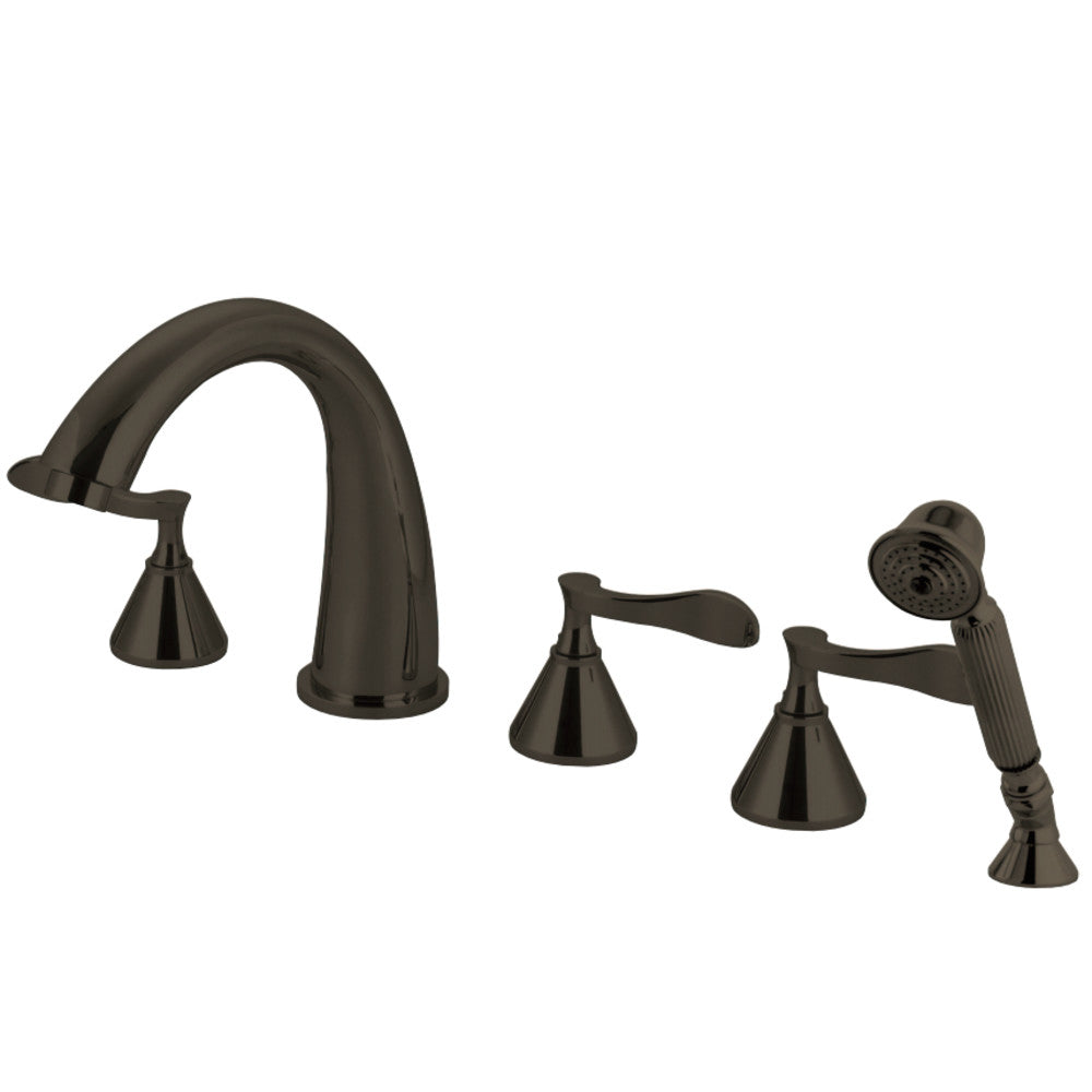 Kingston Brass KS23655CFL Century Roman Tub Faucet with Hand Shower, Oil Rubbed Bronze - BNGBath