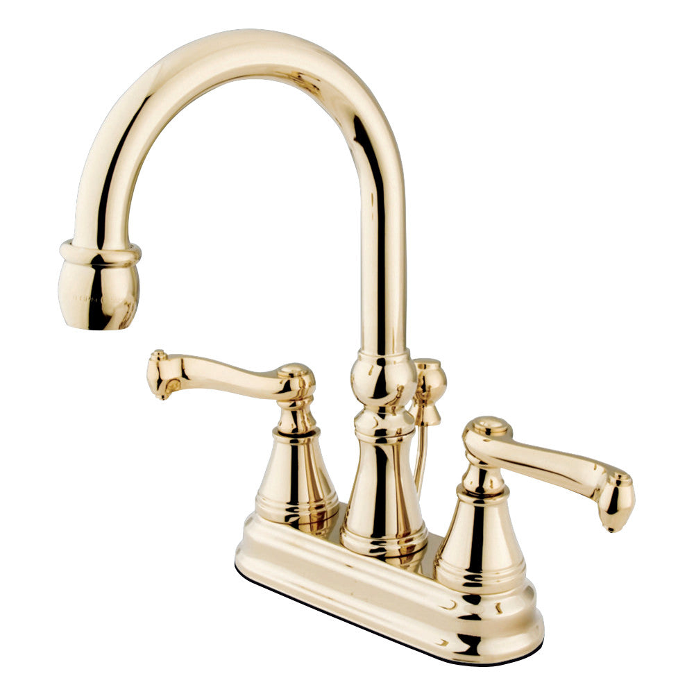 Kingston Brass KS2612FL 4 in. Centerset Bathroom Faucet, Polished Brass - BNGBath