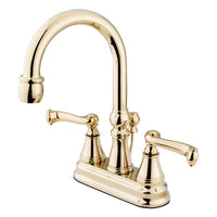 Thumbnail for Kingston Brass KS2612FL 4 in. Centerset Bathroom Faucet, Polished Brass - BNGBath