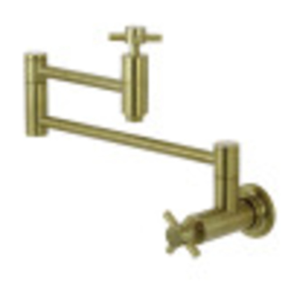 Kingston Brass KS8107DX Concord Wall Mount Pot Filler Kitchen Faucet, Brushed Brass - BNGBath