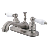 Thumbnail for Kingston Brass KB608PL Restoration 4 in. Centerset Bathroom Faucet, Brushed Nickel - BNGBath