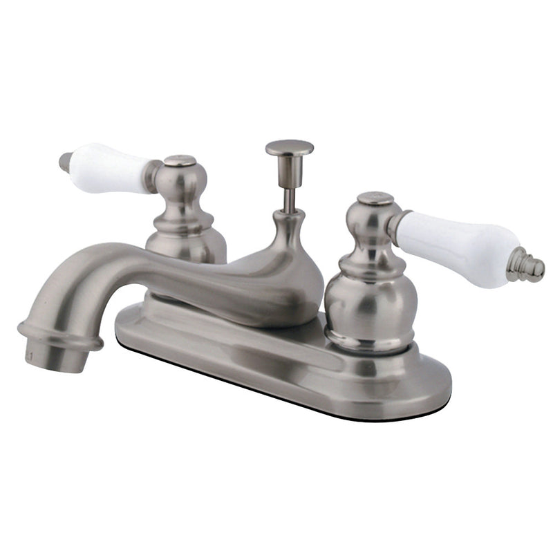 Kingston Brass KB608PL Restoration 4 in. Centerset Bathroom Faucet, Brushed Nickel - BNGBath