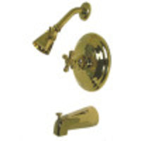 Thumbnail for Kingston Brass KB3632AX Restoration Tub & Shower Faucet, Polished Brass - BNGBath
