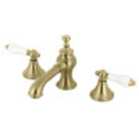 Thumbnail for Kingston Brass KC7067PL Vintage 8 in. Widespread Bathroom Faucet, Brushed Brass - BNGBath