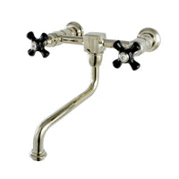 Thumbnail for Kingston Brass KS1212PKX Duchess Wall Mount Bathroom Faucet, Polished Brass - BNGBath