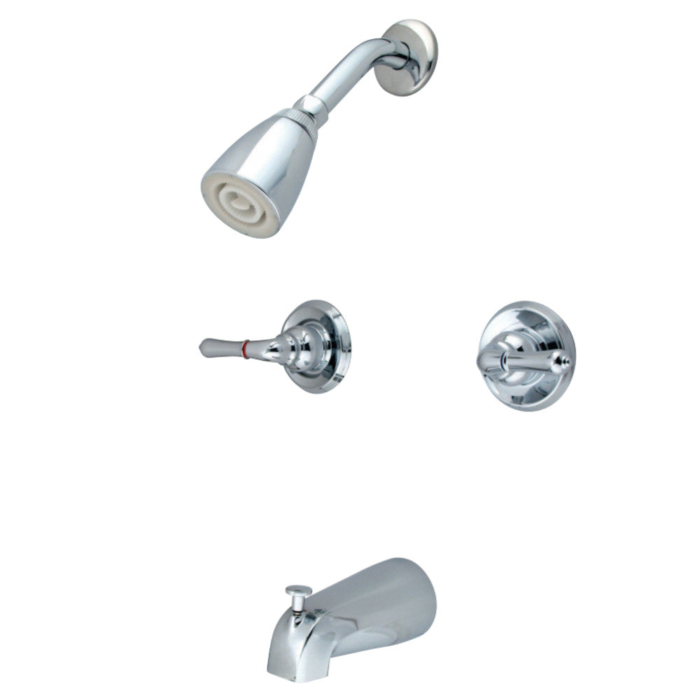 Kingston Brass KB241 Magellan Tub and Shower Faucet Two Handles, Polished Chrome - BNGBath