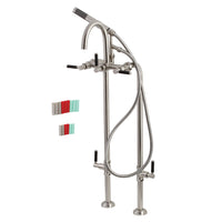 Thumbnail for Aqua Vintage CCK8108DKL Concord Freestanding Tub Faucet with Supply Line, Stop Valve, Brushed Nickel - BNGBath