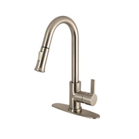 Thumbnail for Gourmetier LS8688CTL Continental Single-Handle Pull-Down Kitchen Faucet, Brushed Nickel - BNGBath