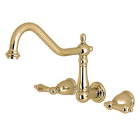 Thumbnail for Kingston Brass KS1022AL Heritage Wall Mount Tub Faucet, Polished Brass - BNGBath