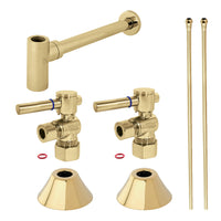 Thumbnail for Kingston Brass CC53302DLLKB30 Modern Plumbing Sink Trim Kit with Bottle Trap, Polished Brass - BNGBath