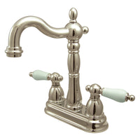 Thumbnail for Kingston Brass KB1496PL Heritage Two-Handle Bar Faucet, Polished Nickel - BNGBath