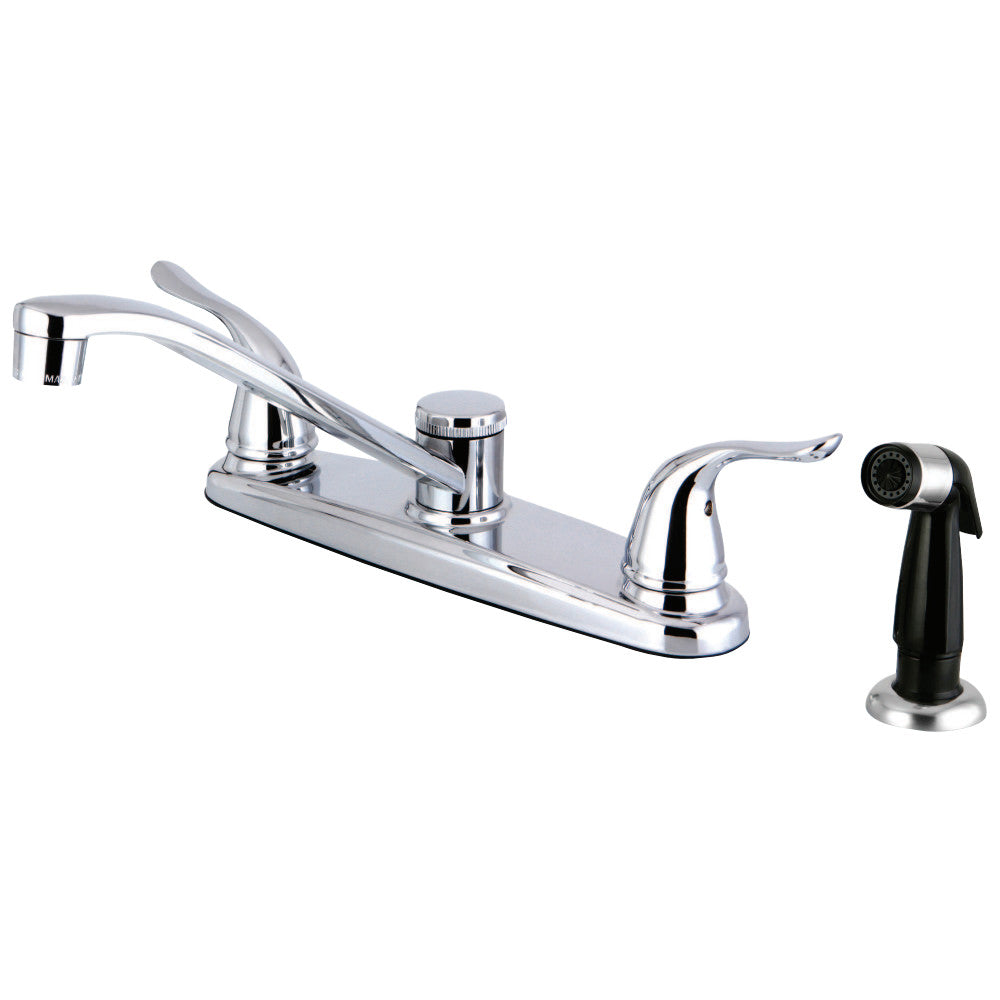 Kingston Brass FB2271YL Yosemite 8-Inch Centerset Kitchen Faucet with Sprayer, Polished Chrome - BNGBath