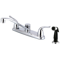 Thumbnail for Kingston Brass FB2271YL Yosemite 8-Inch Centerset Kitchen Faucet with Sprayer, Polished Chrome - BNGBath