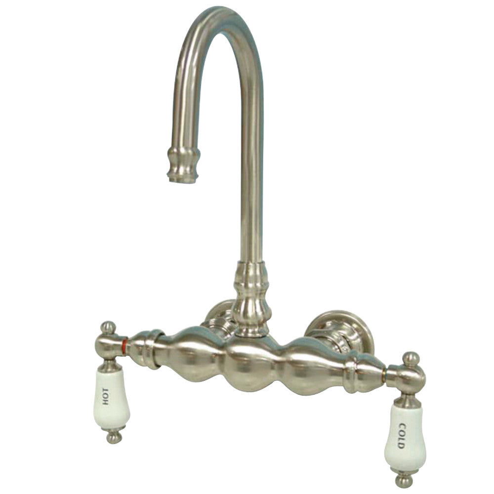 Kingston Brass CC3T8 Vintage 3-3/8-Inch Wall Mount Tub Faucet, Brushed Nickel - BNGBath