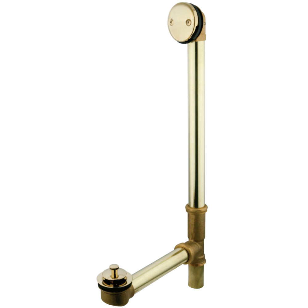 Kingston Brass PDLL3182 18" Tub Waste with Overflow with Lift and Lock Drain, Polished Brass - BNGBath