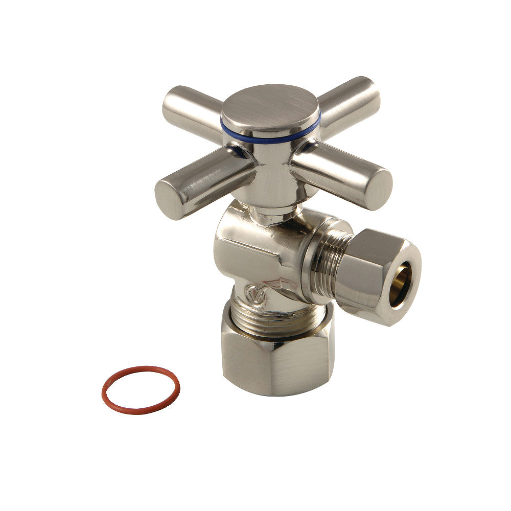 Kingston Brass CC53308DX Concord 5/8" x 3/8" O.D. Comp, Quarter Turn Angle Stop Valve, Brushed Nickel - BNGBath