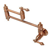 Thumbnail for Kingston Brass KS310ALAC Restoration Wall Mount Pot Filler Kitchen Faucet, Antique Copper - BNGBath