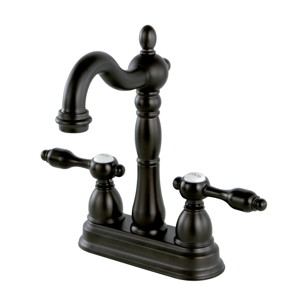 Kingston Brass KB1495TAL Tudor Two-Handle Bar Faucet, Oil Rubbed Bronze - BNGBath