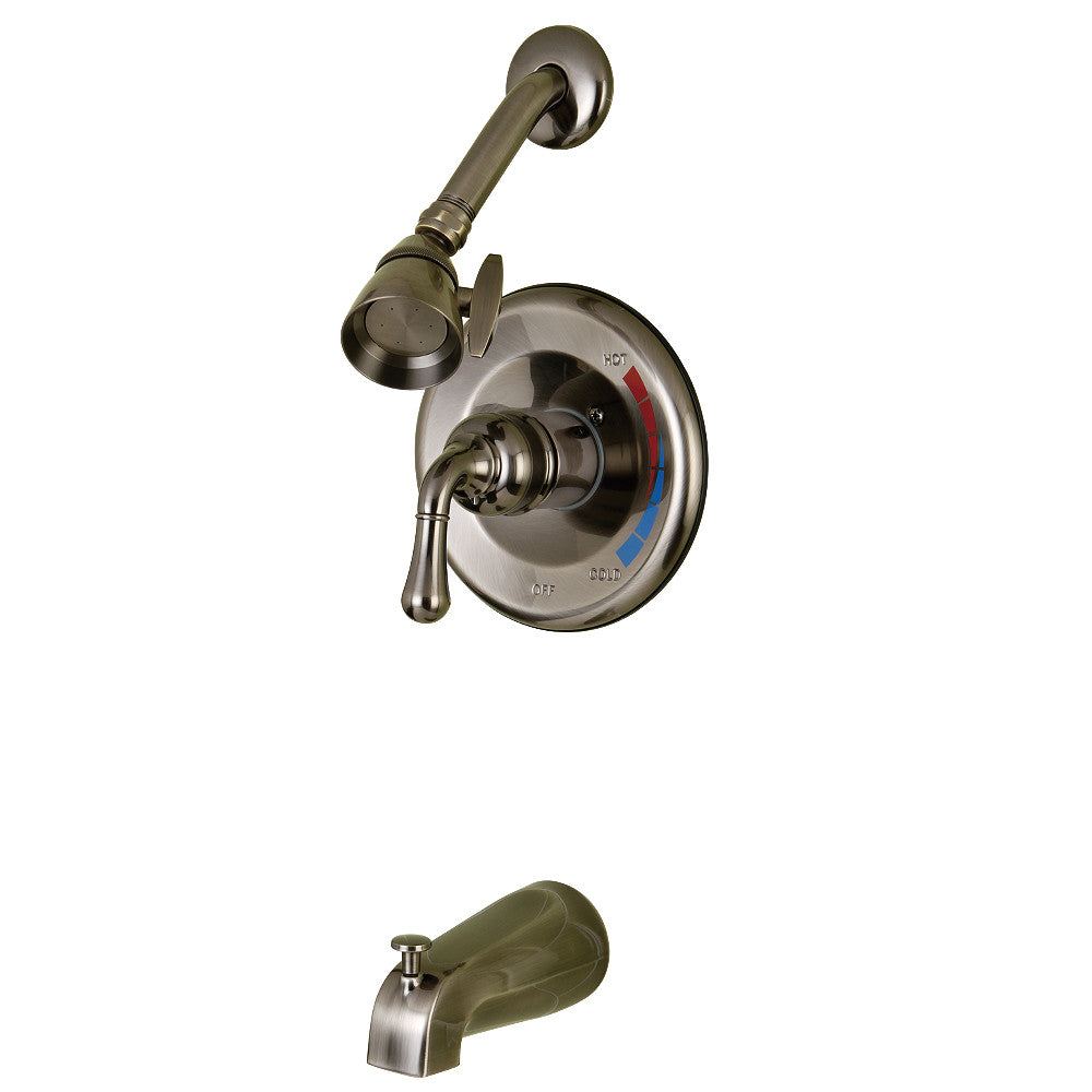 Kingston Brass KB633 Tub and Shower Faucet, Black Stainless - BNGBath