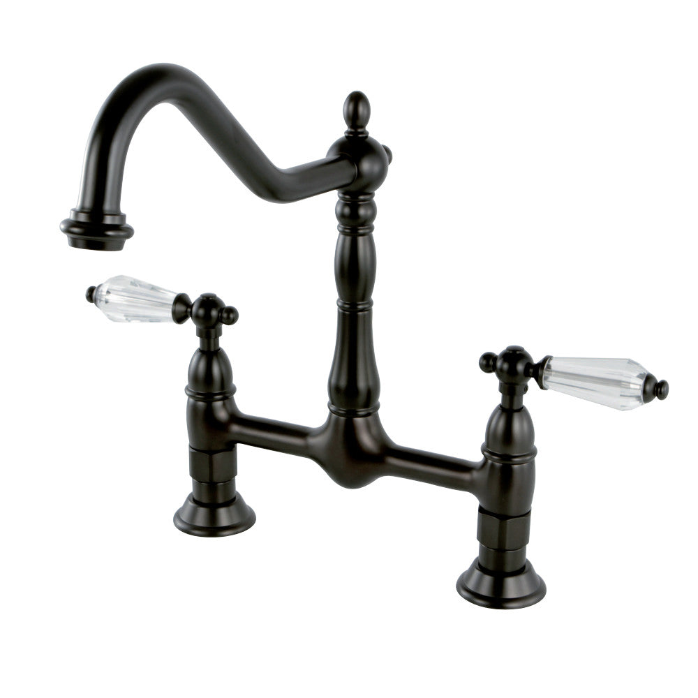 Kingston Brass KS1175WLL Wilshire Bridge Kitchen Faucet, Oil Rubbed Bronze - BNGBath