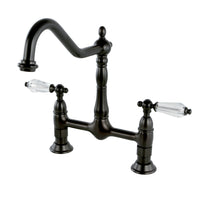 Thumbnail for Kingston Brass KS1175WLL Wilshire Bridge Kitchen Faucet, Oil Rubbed Bronze - BNGBath