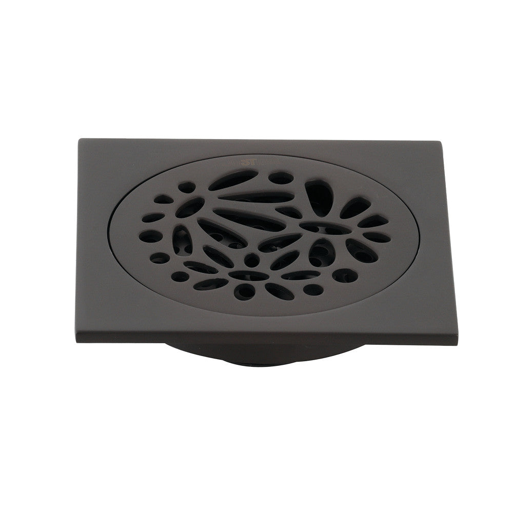 Kingston Brass BSF6360ORB Watercourse Floral 4" Square Grid Shower Drain, Oil Rubbed Bronze - BNGBath