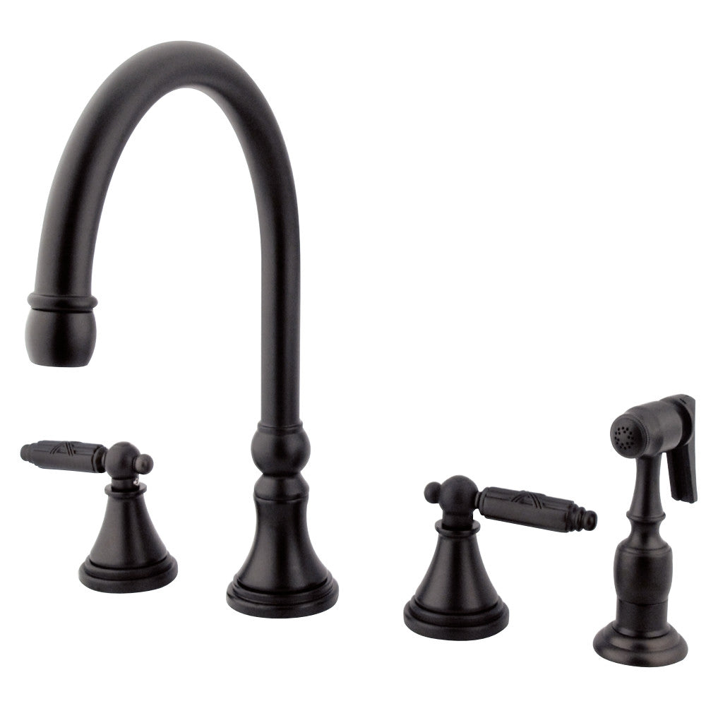Gourmetier GS2795GLBS Widespread Kitchen Faucet with Brass Sprayer, Oil Rubbed Bronze - BNGBath