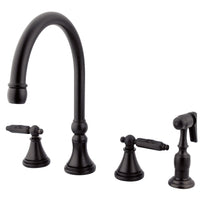 Thumbnail for Gourmetier GS2795GLBS Widespread Kitchen Faucet with Brass Sprayer, Oil Rubbed Bronze - BNGBath