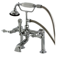 Thumbnail for Kingston Brass AE104T1 Auqa Vintage Deck Mount Clawfoot Tub Faucet, Polished Chrome - BNGBath
