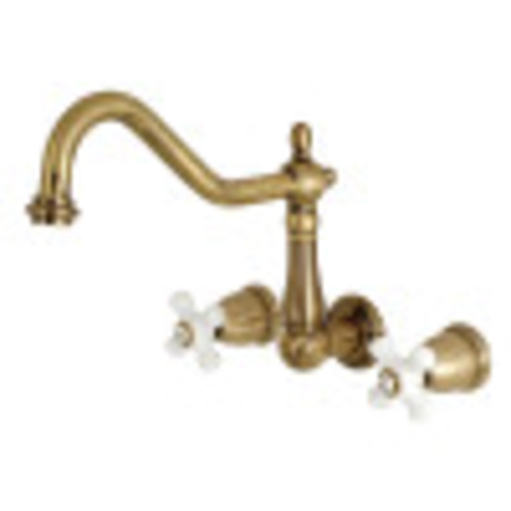 Kingston Brass KS1283PX Wall Mount Kitchen Faucet, Antique Brass - BNGBath