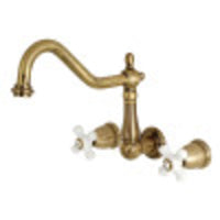 Thumbnail for Kingston Brass KS1283PX Wall Mount Kitchen Faucet, Antique Brass - BNGBath