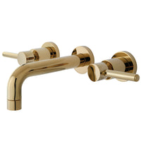 Thumbnail for Kingston Brass KS8122DL Concord 2-Handle Wall Mount Bathroom Faucet, Polished Brass - BNGBath