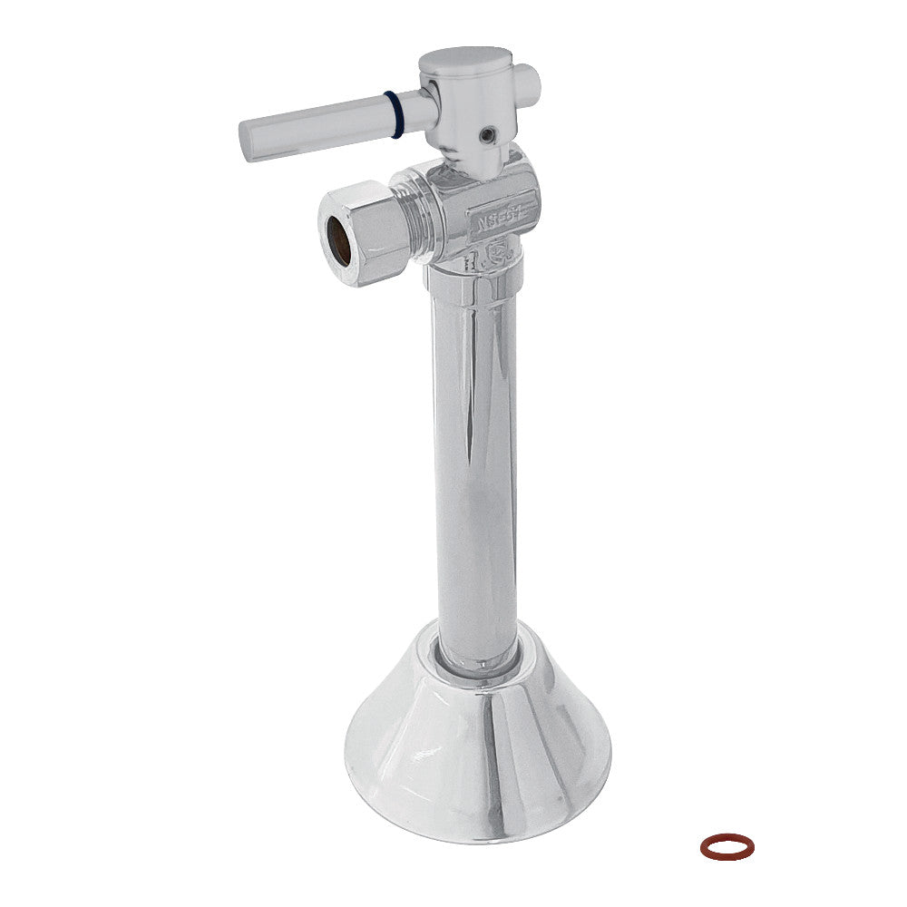 Kingston Brass CC83201DL 1/2" Sweat x 3/8" OD Comp Angle Shut-Off Valve with 5" Extension, Polished Chrome - BNGBath