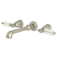 Thumbnail for Kingston Brass KS7128WLL Wilshire Two-Handle Wall Mount Bathroom Faucet, Brushed Nickel - BNGBath