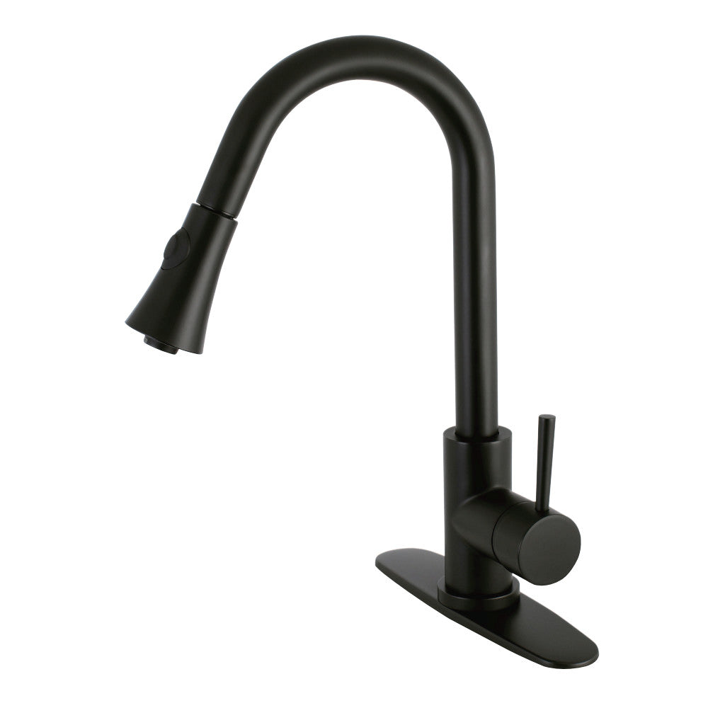 Gourmetier LS8720DL Concord Single-Handle Pull-Down Kitchen Faucet, Matte Black - BNGBath
