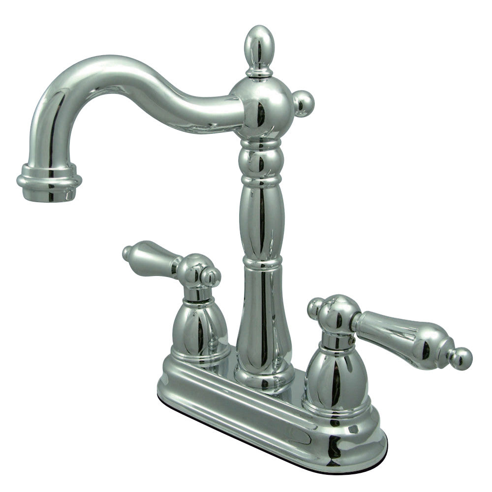 Kingston Brass KB1491AL Heritage Two-Handle Bar Faucet, Polished Chrome - BNGBath