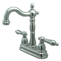Thumbnail for Kingston Brass KB1491AL Heritage Two-Handle Bar Faucet, Polished Chrome - BNGBath